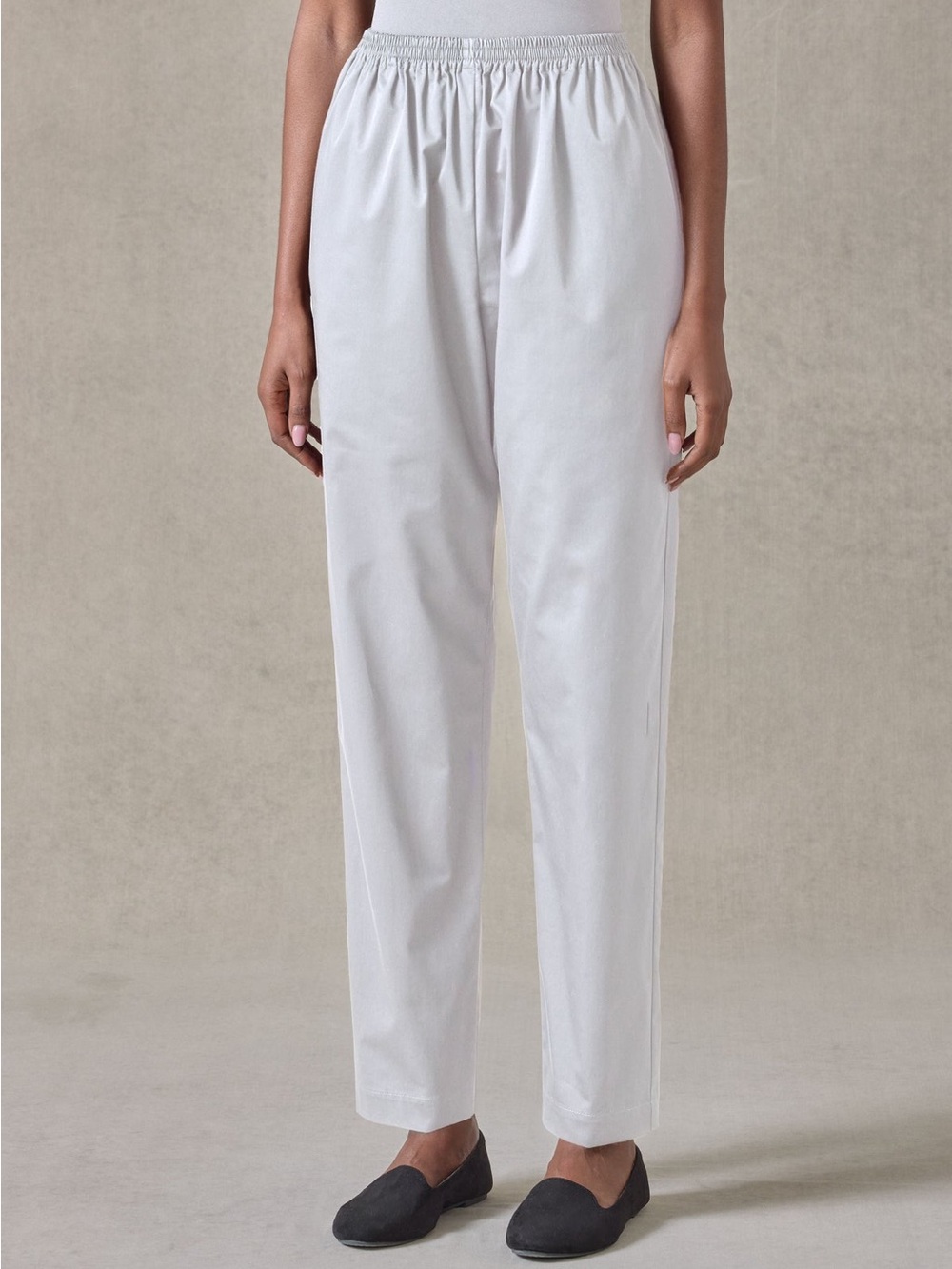 NWT Eskandar cotton stretch tapered regular trouser (white) Size 0